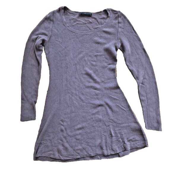 Peruvian Connection Scoop Neck Knit 100% Pima Cotton Mini Dress Purple S A001070 - Picture 2 of 7